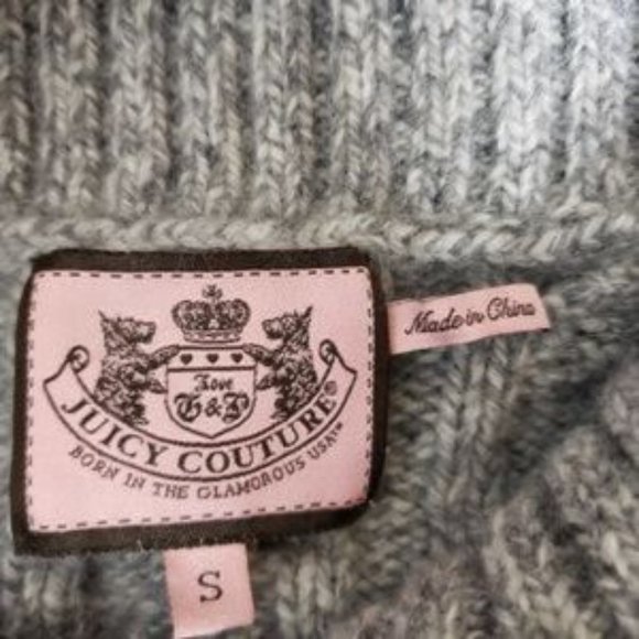 JUICY COUTURE grey knit pullover sweater small - Picture 8 of 9
